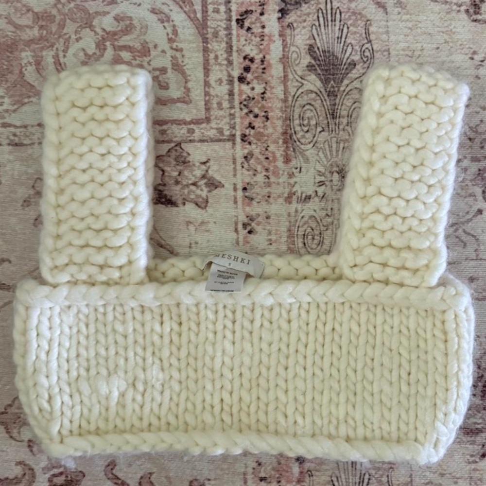 Meshki Ivory Knit Crop Top